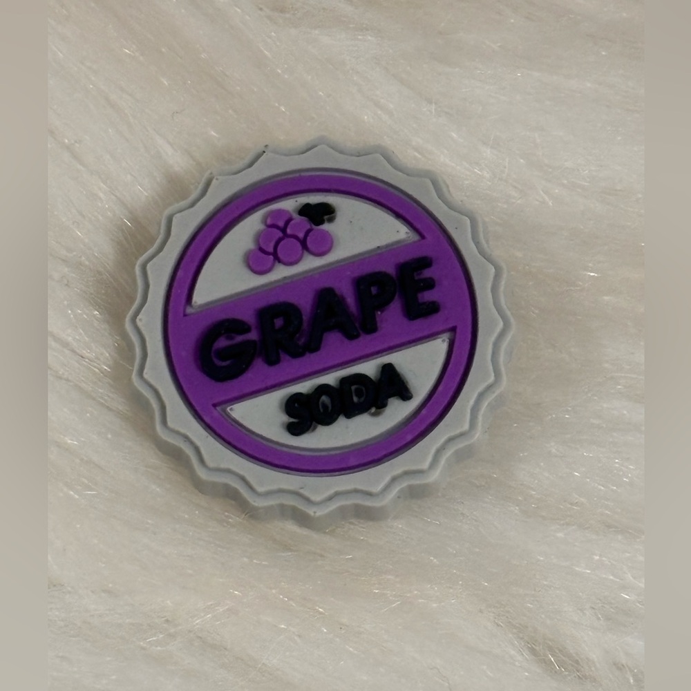 Grape Soda Bottle Cap Jibbit or Croc Charm NWOT